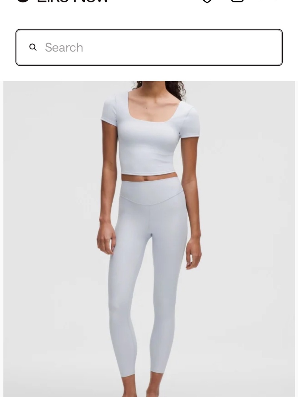 lululemon athletica White Square-Neck Short Sleeve Crop Top, size 8 or 10